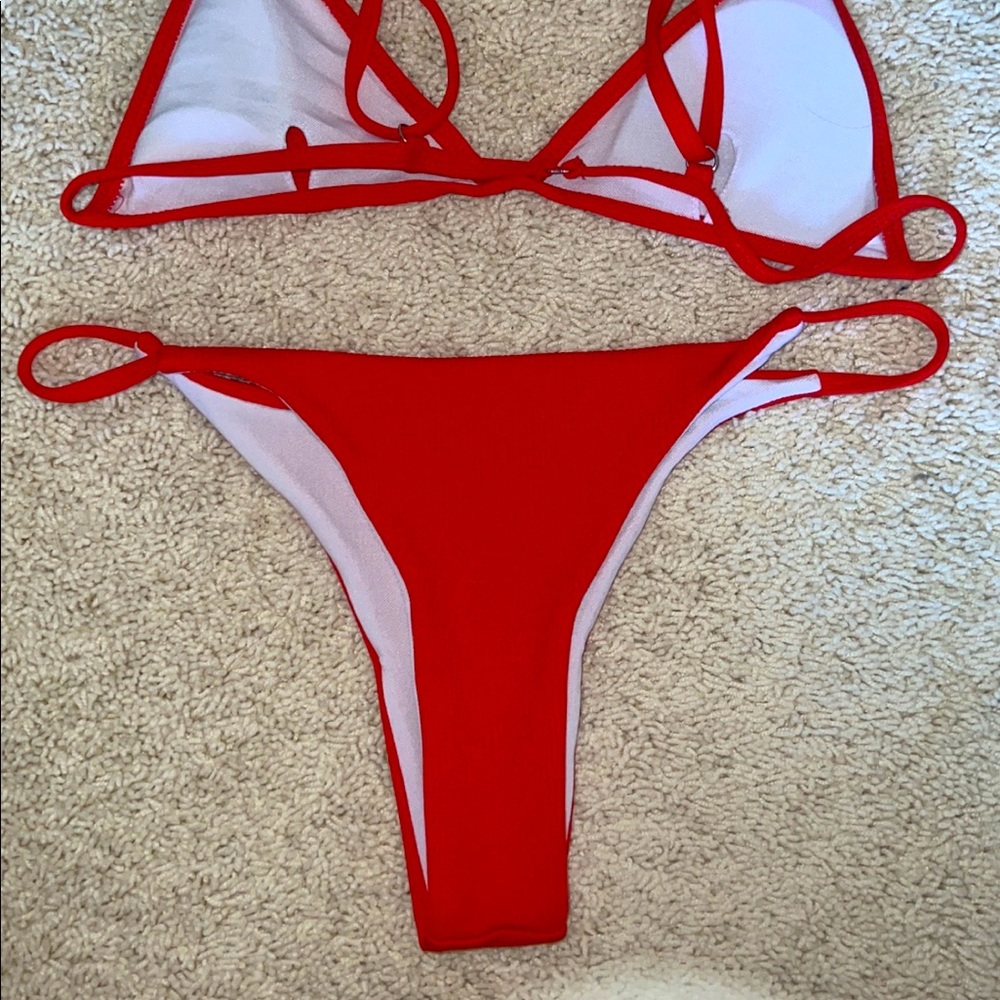 Shein Ribbed Triangle Bikini - Picture 2 of 4